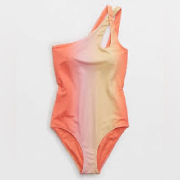 Aerie One Shoulder Swimsuit Size Medium Full Coverage Modest Beach Pool Summer - Picture 1 of 16